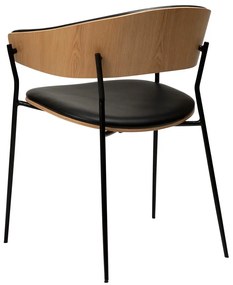 Черен/в светло естествен цвят трапезен стол с подлакътници Crib – DAN-FORM Denmark