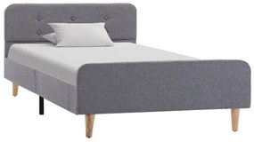 284900 vidaXL Рамка за легло, светлосива, текстил, 90x200 см