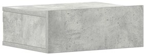800314 vidaXL Нощно шкафче за стена, бетонно сиво, 40x30x15см инженерно дърво