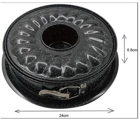 Форма за блат и кекс Kinghoff KH 1778, 24 см, Падащо дъно, Стомана, Черен