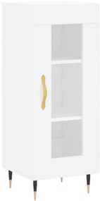 828772 vidaXL Сайдборд, бял, 34,5x34x90 см, инженерно дърво