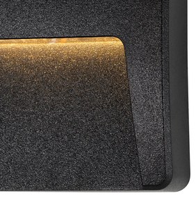 Комплект от 6 външни стенни лампи черни квадратни с LED IP65 - Gem