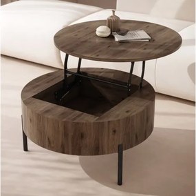 ФРИДА Елегантен Орех – МОДЕРНА ХОЛНА МАСА С ПОВДИГАЩ ПЛОТ И СКРИТО ПРОСТРАНСТВО ЗА СЪХРАНЕНИЕ