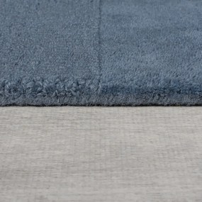 Тъмносин ръчно изработен вълнен килим 120x170 cm Checkerboard – Flair Rugs