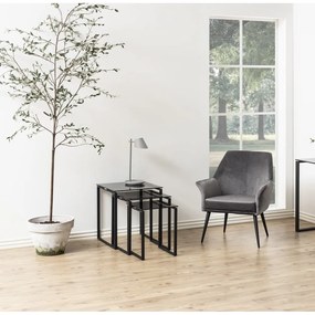 Черни масички за кафе в комплект от 3 Katrine - Actona