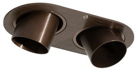 Кръгъл вграден прожектор тъмен бронз GU10 35mm накланящ се 2-светлинен - Installa