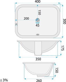 Умивалник за вграждане Rea Anabel 40