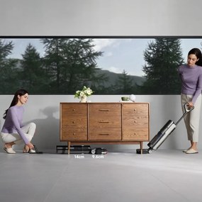 Вертикална прахосмукачка DREAME H12 Pro HHR25A, 300W, 0.7/0.9 л, 3 режима, 35 мин, Мокро/сухо, Гласови известия, LED, Автоматично сушене на мопа, Черен/сив