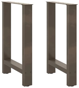 4013303 vidaXL Крака за трапезна маса, естествена стомана, 2 бр., 50 x (72-73) см, стомана