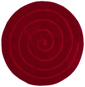 Рубиненочервен вълнен килим , ⌀ 140 cm Spiral - Think Rugs
