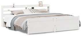 3306771 vidaXL Рамка за легло с табла без матрак, бяла, 200x200 см