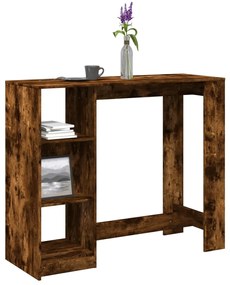 854395 vidaXL Бар маса с рафтове опушен дъб 124x46x103,5 см инженерно дърво