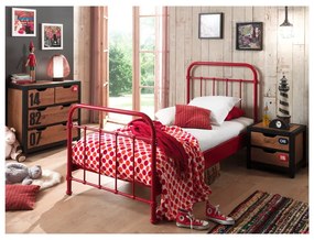Червено метално детско легло , 90 x 200 cm New York - Vipack