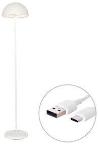 Подова лампа за външен монтаж бяла презареждаема с 3-степенна димираща функция - Keira