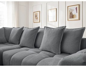 Тъмносив шенилов сгъваем/с място за съхранение ъглов диван (ляв ъгъл/L форма) Everest – Bobochic Paris