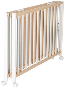 Сгъваемо детско легло на колела в бял и естествен цвят 60x120 cm Fold up - Roba