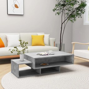 808526 vidaXL Маса за кафе, бетонно сива, 105x55x32 см, инженерно дърво