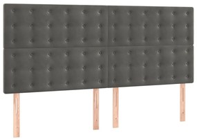 3116827 vidaXL Горни табли за легло, 4 бр, тъмносиви, 90x5x78/88 см кадифе