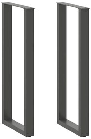 4013242 vidaXL Крака за бар маса, U-образни, 2 бр., антрацит, 40x(110-111) см, стомана