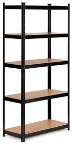 Черен стелаж с 5 рафта 90 x 180 x 40 сm