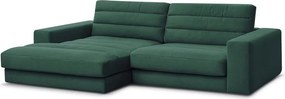 Зелен кадифен ъглов диван (ляв ъгъл) Sierra – Bobochic Paris