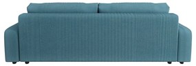 Тюркоазен разтегателен диван с място за съхранение от рипсено кадифе 234 cm Sara – Ropez
