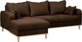 Тъмнокафяв ъглов диван (ляв ъгъл) Beata - Ropez