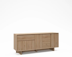 Скрин от дъбов декор в естествен цвят 180x76x45 cm Carpi – Marckeric