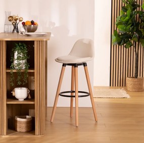 Бар стол atmosphera Maxon, Текстил - Бял