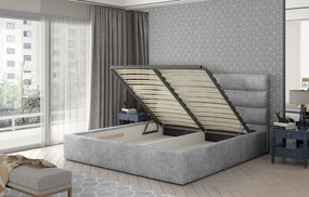 Тапицирано легло Volcito-200 x 200-Γκρι-Με μηχανισμό ανύψωσης