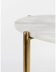 Бяла масичка за кафе с мраморен плот Timpa - White Label