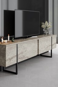 ТВ шкаф Luxe, цвят Травертин Черен