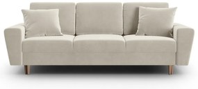 Бежов кадифен разтегателен диван с място за съхранение 235 cm Kyoto – Cosmopolitan Design