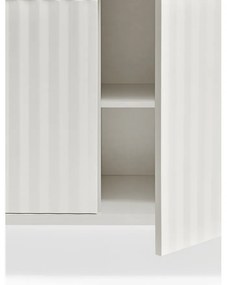 Бял/естествен нисък скрин от декор от дъб 159x80 cm Sierra – Teulat