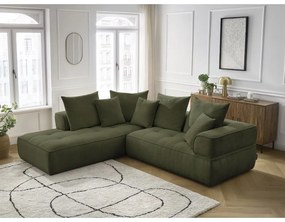Зелен шенилов ъглов диван (ляв ъгъл/L форма) Whesley – Bobochic Paris