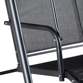 Градинска люлка за 3 лица с регулируем сенник