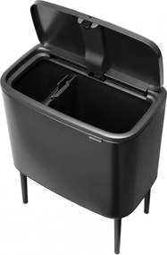 Кош за боклук Brabantia Bo Touch 1008855, 11+23 л, Плавно и безшумно отваряне, Голям отвор, Тъмносив