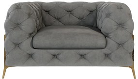 Сиво кадифено кресло Chelsea Bis – Ropez