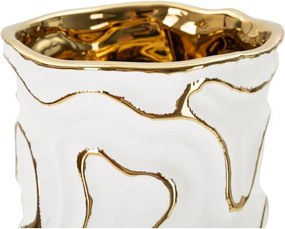 Бяла/златиста керамична ваза (височина 25 cm) Adore – Mauro Ferretti