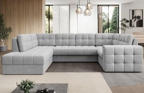 Ъглов диван Bale U-Светлосив-Ляв