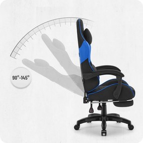 CABRO C501 Гейминг стол с подножка, до 150 кг, черен и син