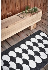 Черна и кремава пътека за открито и закрито 70x150 cm Poppy Black Vanilla – Pappelina