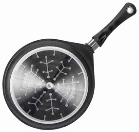 Тиган за палачинки AMT Gastroguss 128, 28 см, Алуминиева отливка, Незалепващо покритие Lotan®, До 240°C, Черен