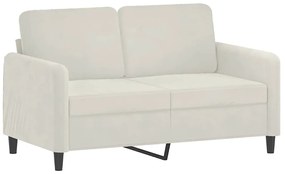 359440 vidaXL 2-местен диван, кремав, 120 см, кадифе