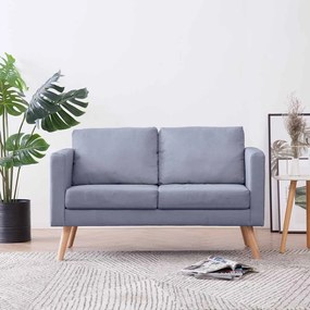 242218 vidaXL Двуместен диван, плат, светлосив