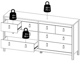 Сиво-бежов скрин 159x80x38 cm Madrid – Tvilum