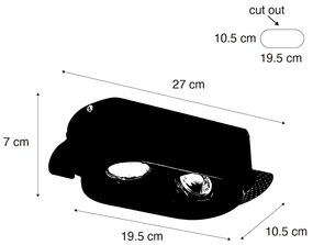 Кръгъл вграден прожектор бял GU10 50mm 2-светлина - Hubs