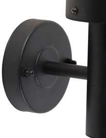 Външна стенна лампа черна с датчик за движение IP44 - Gleam