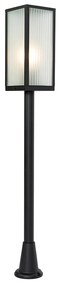 Външна подова лампа черна с оребрено стъкло 100 см IP44 - Charlois Ribbed