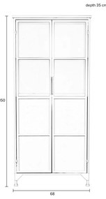 Бял метален шкаф 35x150 cm Miya - White Label